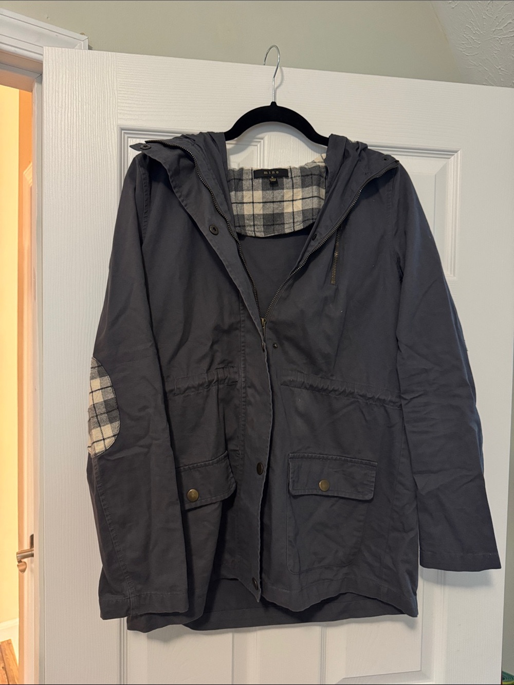 mine Navy Jacket with Plaid Lining